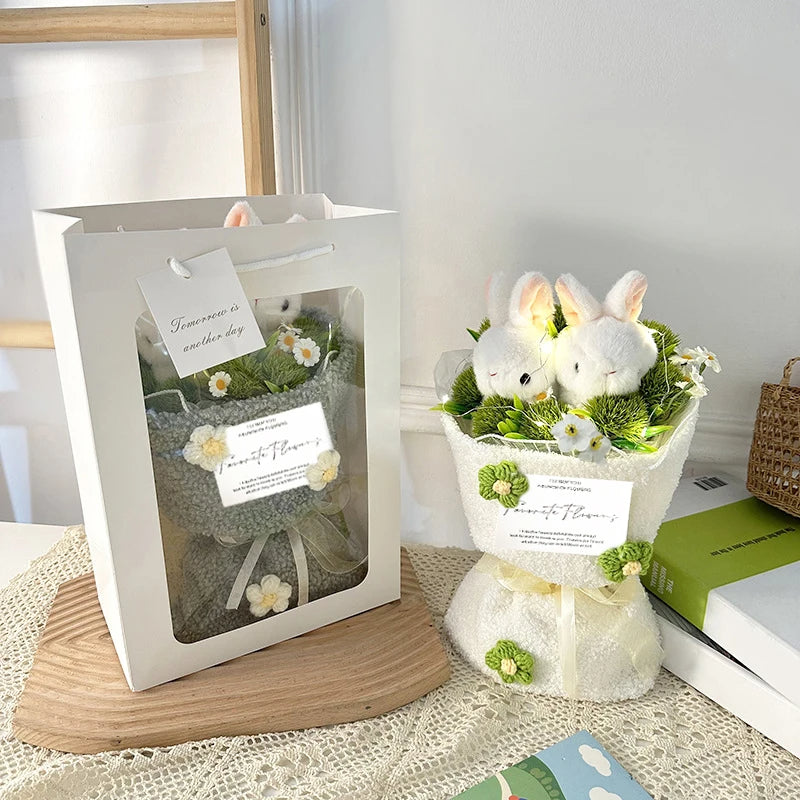 Kanindocka Plyschblombukett