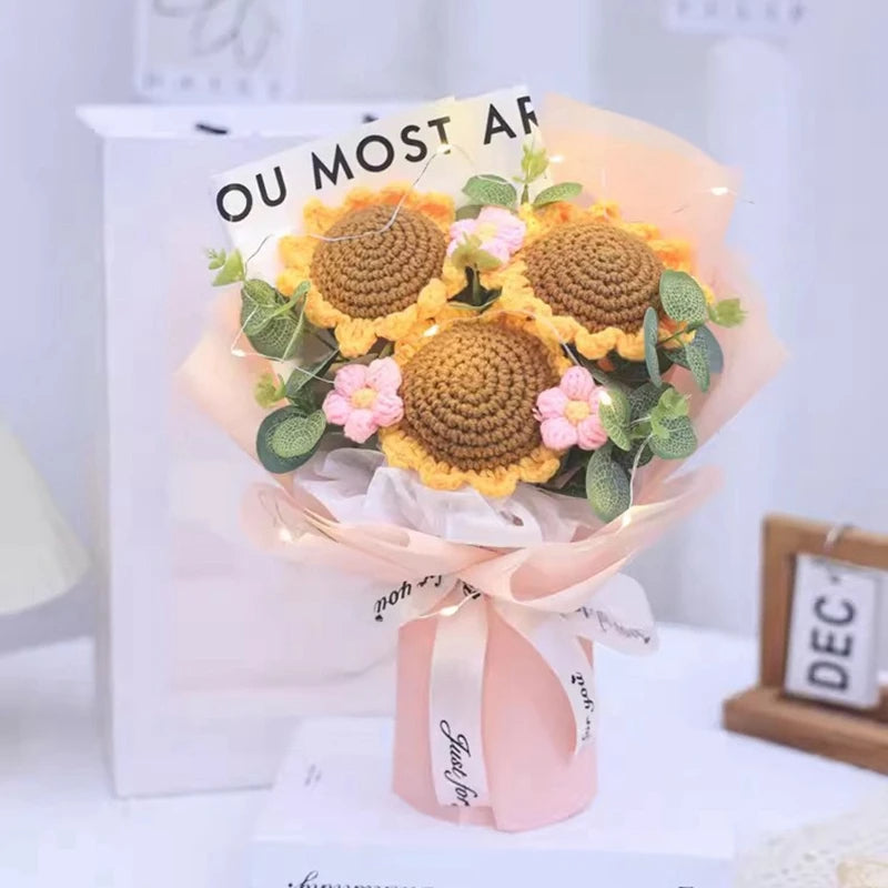 Handmade Finished Crochet SunFlower Bouquet