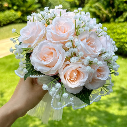 Wedding Bouquets Babysbreath Rose Bridesmaid
