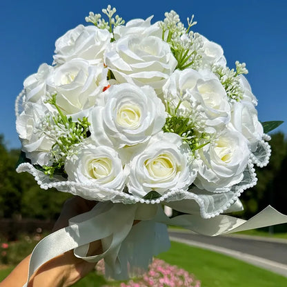 Wedding Bouquets Babysbreath Rose Bridesmaid