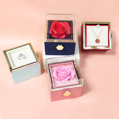 Rotating Soap Rose Flower Gift Box