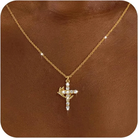 Crystal Nest™Cross Crown Necklace