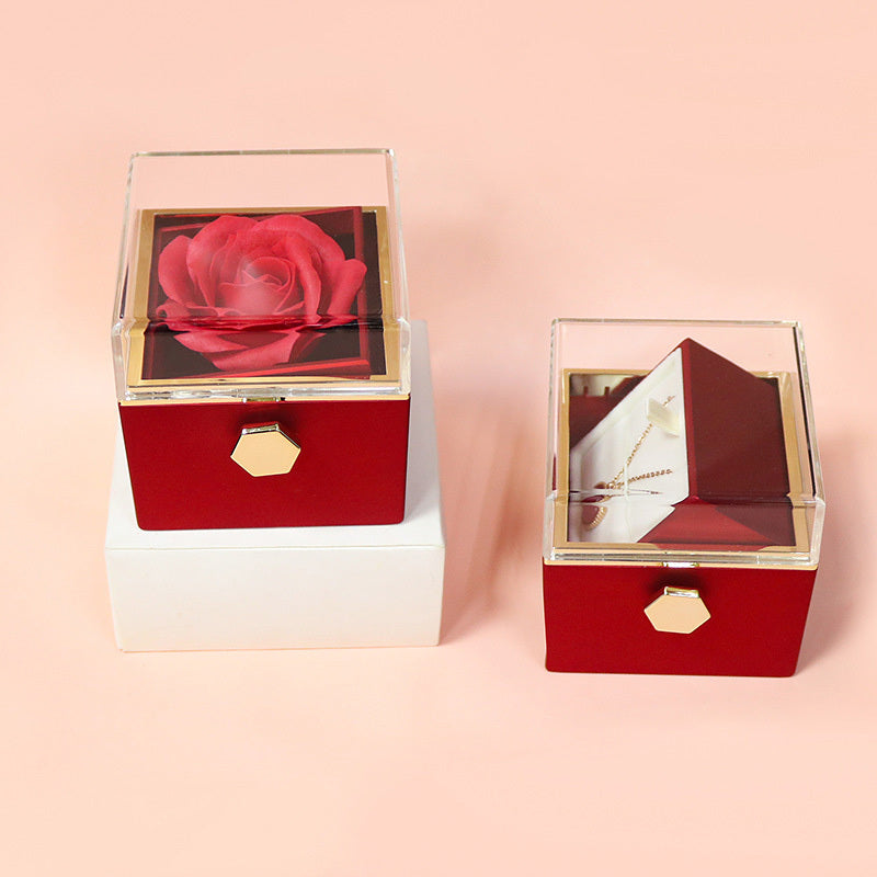 Rotating Soap Rose Flower Gift Box