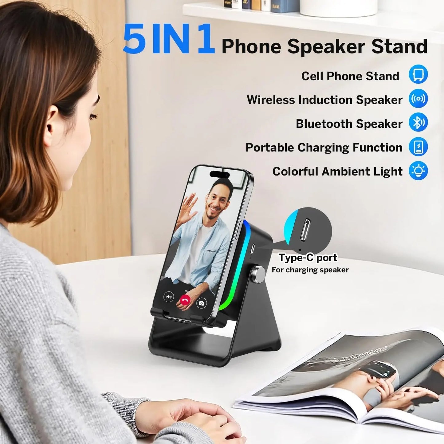 AuraSync™ 5-in-1 Smart Speaker Stand