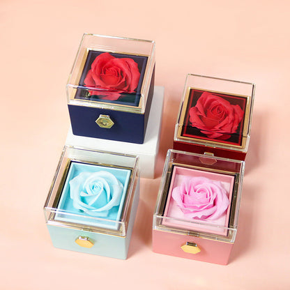 Rotating Soap Rose Flower Gift Box