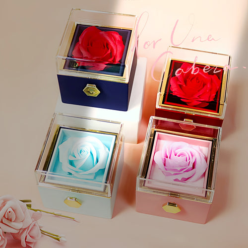 Rotating Soap Rose Flower Gift Box