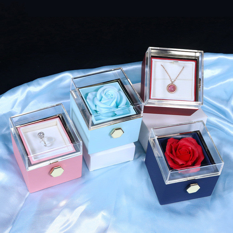 Rotating Soap Rose Flower Gift Box