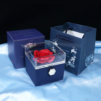 Rotating Soap Rose Flower Gift Box