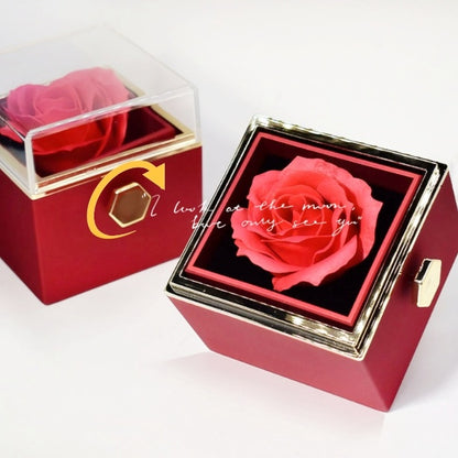 Rotating Soap Rose Flower Gift Box