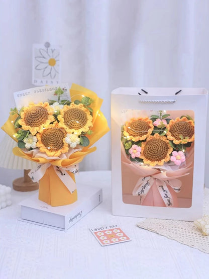 Handmade Finished Crochet SunFlower Bouquet