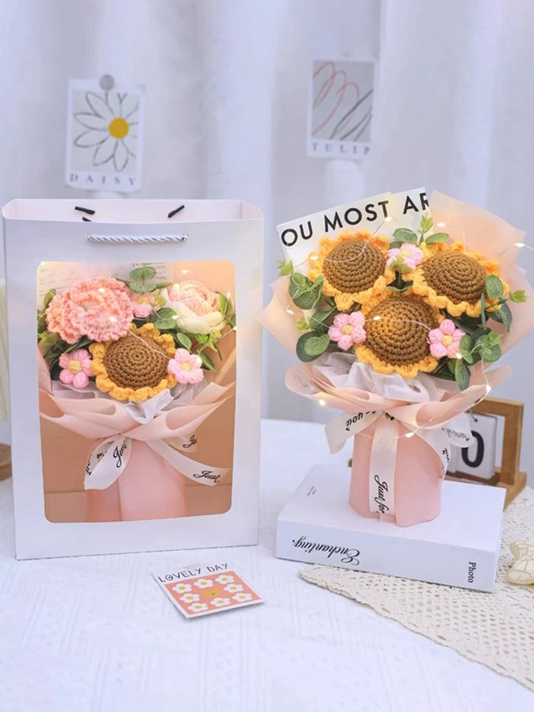 Handmade Finished Crochet SunFlower Bouquet